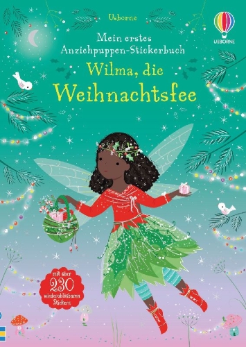 Buchcover und Innenansicht für das Buch: Mein erstes Anziehpuppen-Stickerbuch: Wilma, die Weihnachtsfee