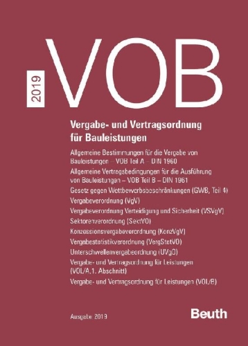 Buchcover und Innenansicht für das Buch: VOB Zusatzband 2019