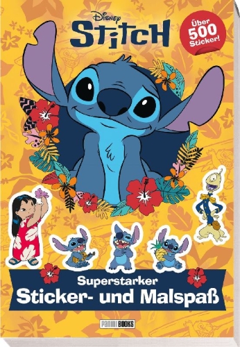 Buchcover und Innenansicht für das Buch: Disney Stitch: Superstarker Sticker- und Malspaß