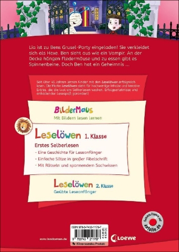 Buchcover und Innenansicht für das Buch: Leselöwen 1. Klasse - Willkommen im Spukschloss!