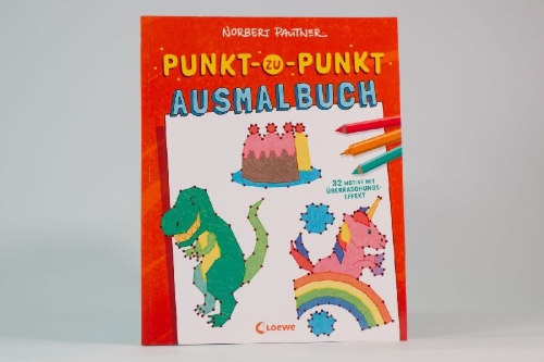 Buchcover und Innenansicht für das Buch: Punkt-zu-Punkt-Ausmalbuch (orange)