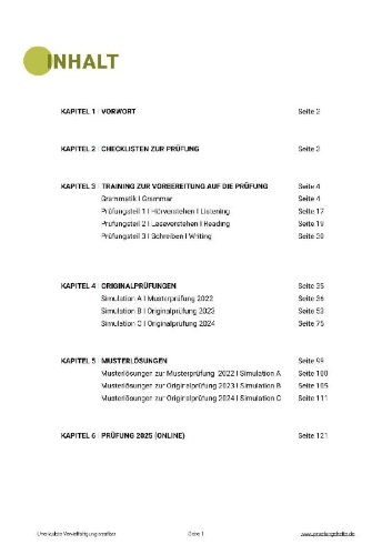 Buchcover und Innenansicht für das Buch: Prüfungsheft & Training - 2026 Englisch MSA und eBBR - Berlin und Brandenburg - Original-Prüfungen und Lösungen
