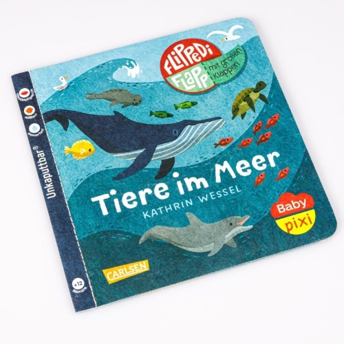 Buchcover und Innenansicht für das Buch: Baby Pixi (unkaputtbar) 142: Flippediflapp: Tiere im Meer