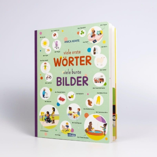 Buchcover und Innenansicht für das Buch: viele erste WÖRTER viele bunte BILDER