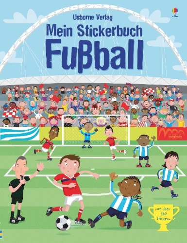 Buchcover und Innenansicht für das Buch: Mein Stickerbuch: Fußball