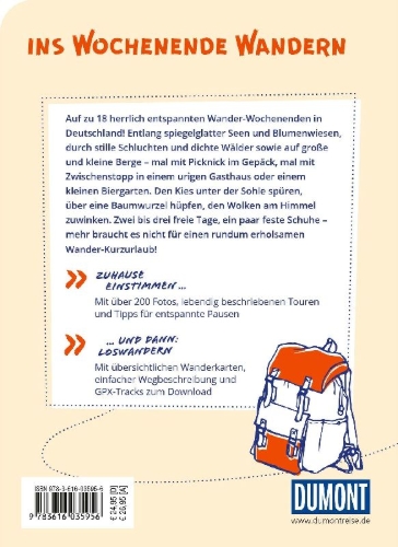 Buchcover und Innenansicht für das Buch: DUMONT Wanderzeit in Deutschland