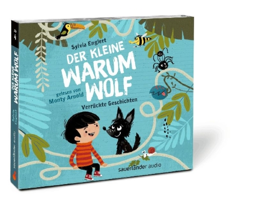 Buchcover und Innenansicht für das Buch: Der kleine Warumwolf - Verrückte Vorlesegeschichten von Sylvia Englert