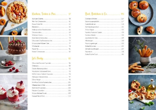 Buchcover und Innenansicht für das Buch: Das Airfryer-Backbuch