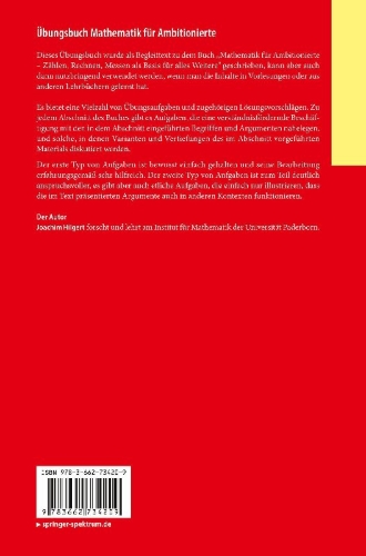 Buchcover und Innenansicht für das Buch: Übungsbuch Mathematik für Ambitionierte