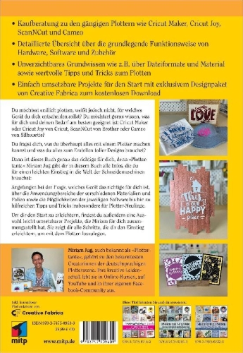 Buchcover und Innenansicht für das Buch: Das große Plotterbuch für Einsteiger