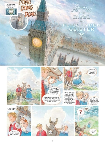 Buchcover und Innenansicht für das Buch: Le Château des Étoiles