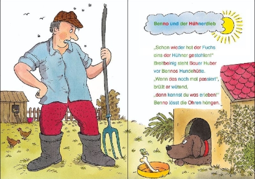 Buchcover und Innenansicht für das Buch: Silbengeschichten zum Lesenlernen - Hundegeschichten