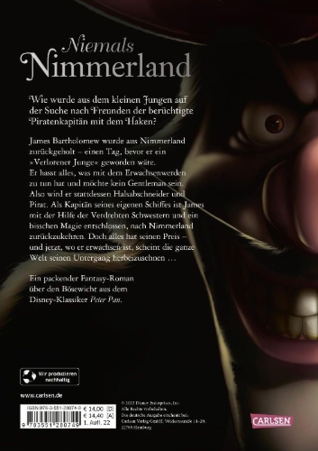 Buchcover und Innenansicht für das Buch: Disney Villains 9: Niemals Nimmerland