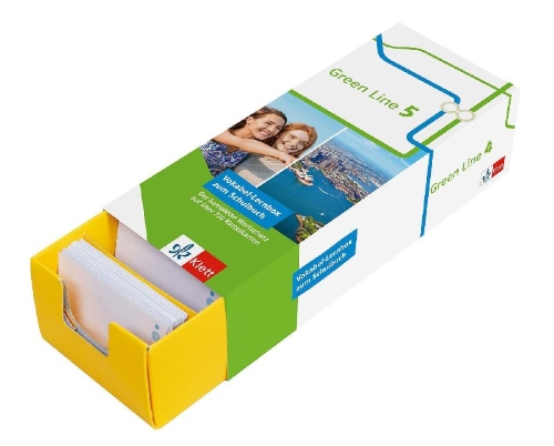 Buchcover und Innenansicht für das Buch: Green Line 5 G8 Klasse 9 Vokabel-Lernbox zum Schulbuch. Englisch