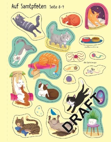 Buchcover und Innenansicht für das Buch: Mein erstes Stickerbuch: Haustiere
