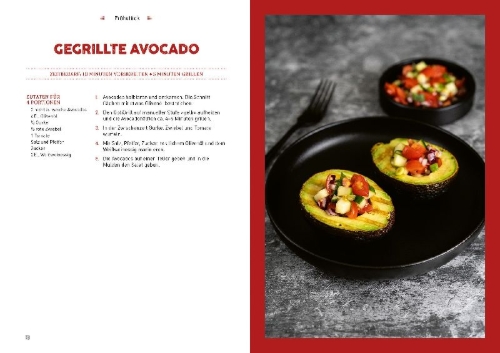 Buchcover und Innenansicht für das Buch: Rezepte für den Optigrill