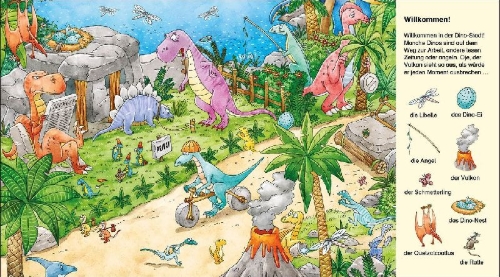 Buchcover und Innenansicht für das Buch: Suche und finde! - Dinos