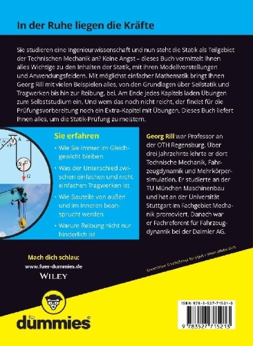 Buchcover und Innenansicht für das Buch: Technische Mechanik I Statik für Dummies