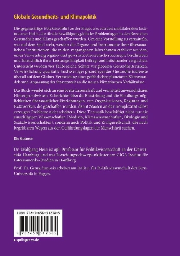 Buchcover und Innenansicht für das Buch: Globale Gesundheits- und Klimapolitik