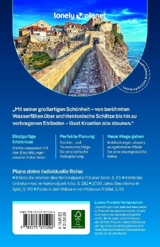 Buchcover und Innenansicht für das Buch: LONELY PLANET Reiseführer Kroatien