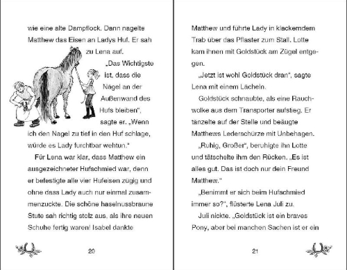 Buchcover und Innenansicht für das Buch: Ponyhof Apfelblüte 03. Lotte und Goldstück