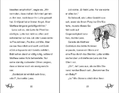 Buchcover und Innenansicht für das Buch: Ponyhof Apfelblüte 03. Lotte und Goldstück