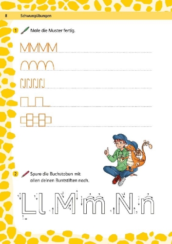 Buchcover und Innenansicht für das Buch: Team Drachenstark: Das große Trainingsbuch Deutsch 1. Klasse