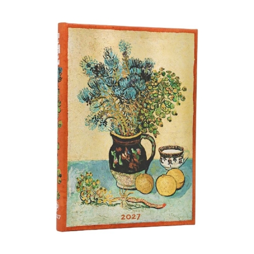 Buchcover und Innenansicht für das Buch: 12-Monatskalender 2027 Van Goghs Stillleben Midi Horizontal