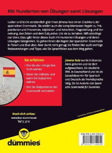 Buchcover und Innenansicht für das Buch: Übungsbuch Spanische Grammatik für Dummies