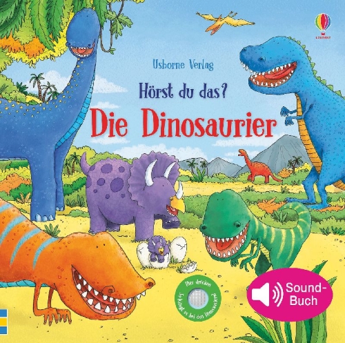 Buchcover und Innenansicht für das Buch: Hörst du das? Die Dinosaurier