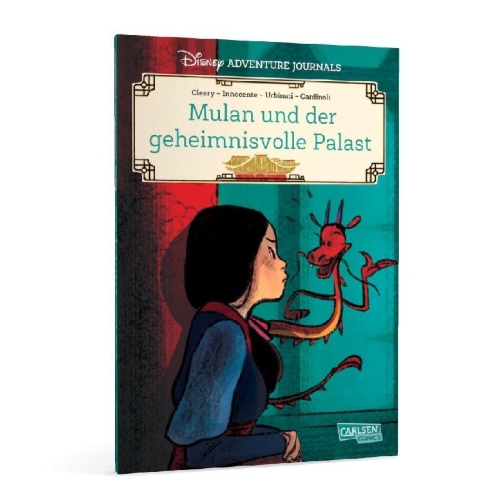 Buchcover und Innenansicht für das Buch: Disney Adventure Journals: Mulan und der geheimnisvolle Palast