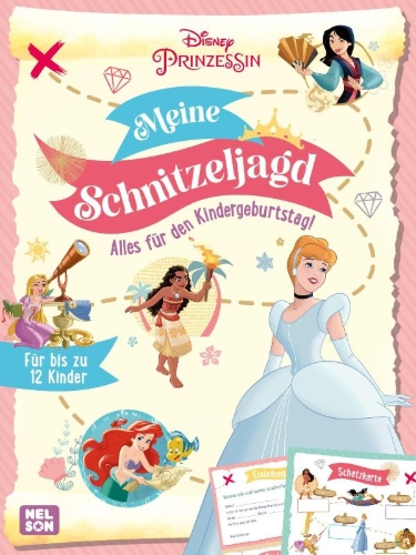 Buchcover und Innenansicht für das Buch: Disney Prinzessin: Meine Schnitzeljagd
