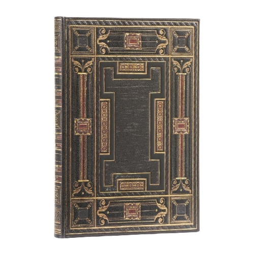 Buchcover und Innenansicht für das Buch: Onyx (Asterales) Midi Lined Hardback Journal (Elastic Band Closure)