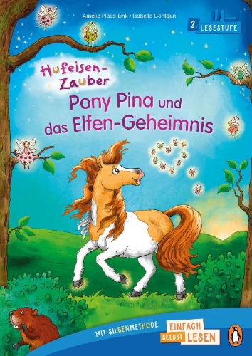 Buchcover und Innenansicht für das Buch: Hufeisen-Zauber - Pony Pina und das Elfen-Geheimnis