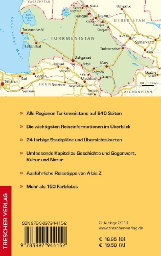 Buchcover und Innenansicht für das Buch: Reiseführer Turkmenistan