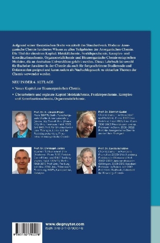 Buchcover und Innenansicht für das Buch: Riedel Modern Inorganic Chemistry