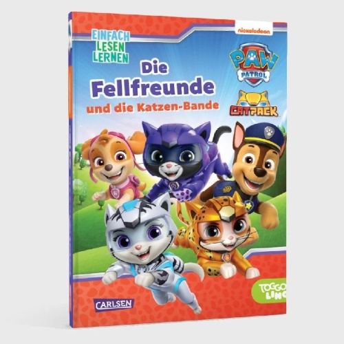 Buchcover und Innenansicht für das Buch: PAW Patrol Erstlesebuch: Die Fellfreunde und die Katzen-Bande