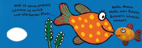 Buchcover und Innenansicht für das Buch: I am Little Fish.  A Finger Puppet Book
