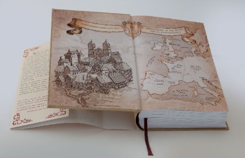 Buchcover und Innenansicht für das Buch: The Pillars of the Earth