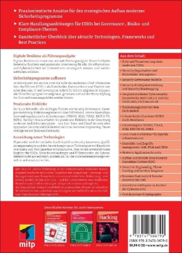 Buchcover und Innenansicht für das Buch: Informations- und Cybersicherheit