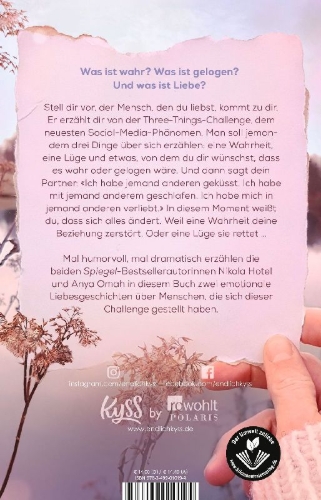 Buchcover und Innenansicht für das Buch: Because It's True - Tausend Gefühle und ein einziger Kuss