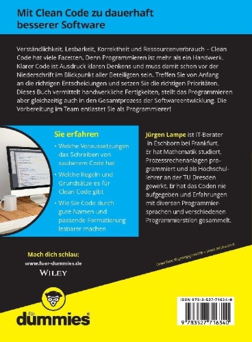 Buchcover und Innenansicht für das Buch: Clean Code für Dummies