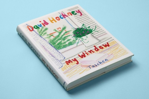 Buchcover und Innenansicht für das Buch: David Hockney. My Window