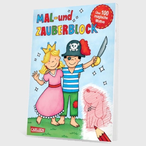 Buchcover und Innenansicht für das Buch: Mal- und Zauberblock: Malblock mit über 100 magischen Motiven