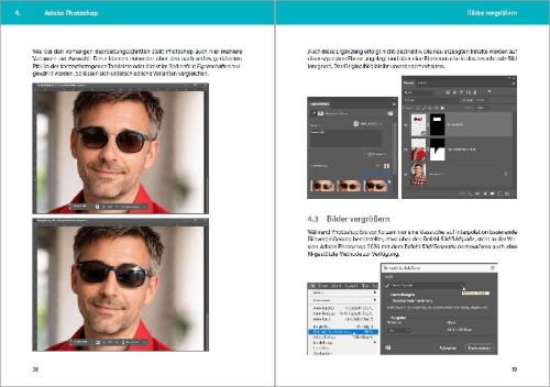 Buchcover und Innenansicht für das Buch: KI-Tools für Foto und Video - gekonnt die KI-Programme von Adobe Photoshop, Adobe Firefly, ChatGPT, Gemini, Midjourney einsetzen
