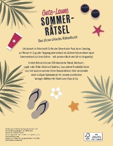Buchcover und Innenansicht für das Buch: Gute-Laune-Sommerrätsel