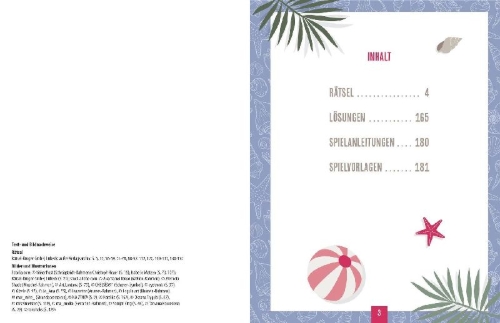 Buchcover und Innenansicht für das Buch: Gute-Laune-Sommerrätsel