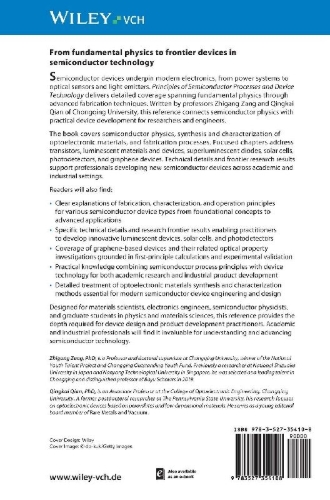 Buchcover und Innenansicht für das Buch: Principles of Semiconductor Processes and Device Technology