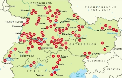 Buchcover und Innenansicht für das Buch: Die 99 schönsten Radtouren für Camper in Süddeutschland, Österreich, Südtirol und der Schweiz