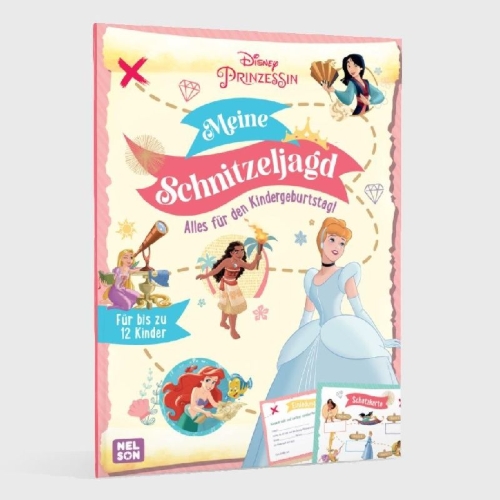 Buchcover und Innenansicht für das Buch: Disney Prinzessin: Meine Schnitzeljagd